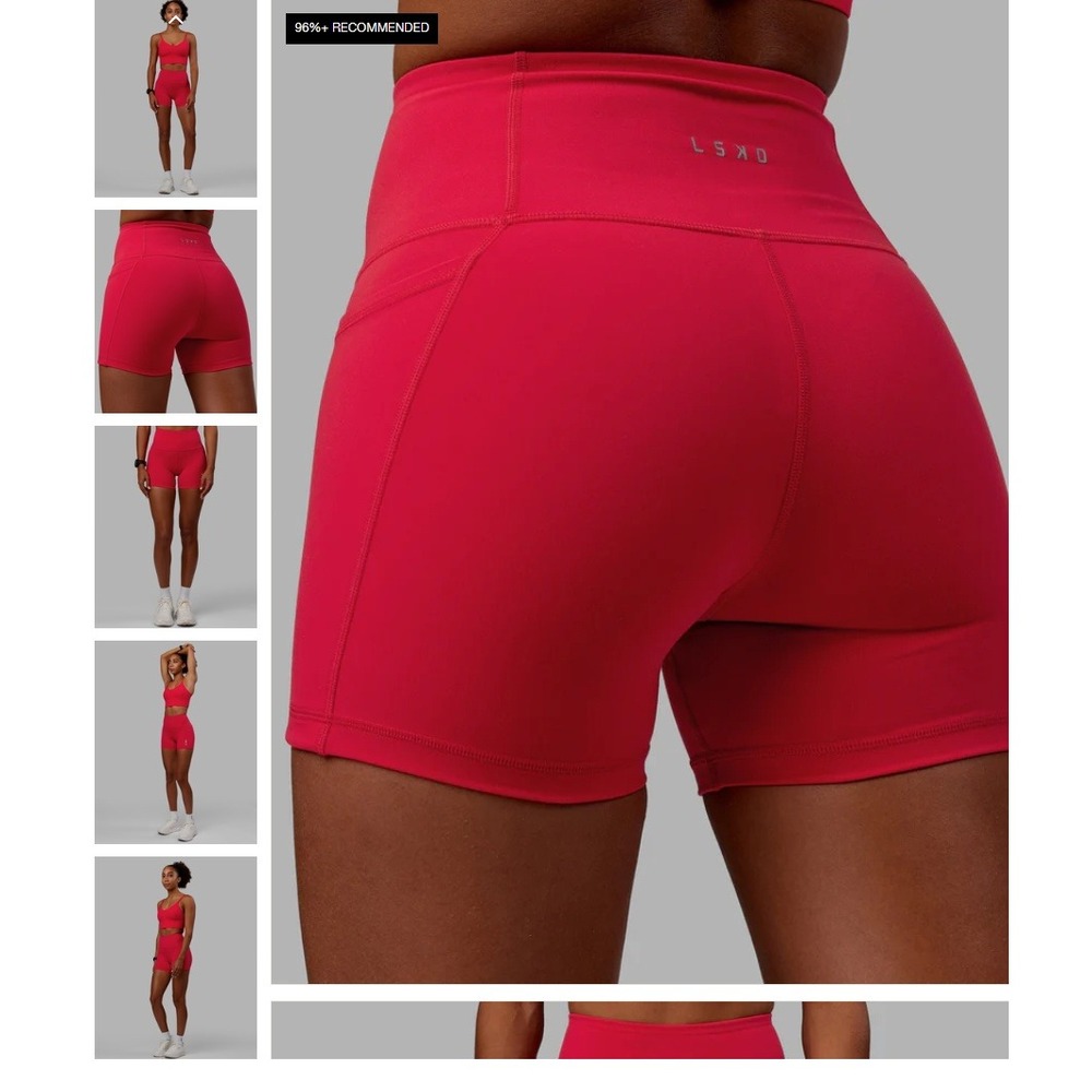 LSKD Flux X-Short Legging Scarlet Red Ultra High-Rise 4 Inch Shorts XL NEW NWT - Picture 4 of 16